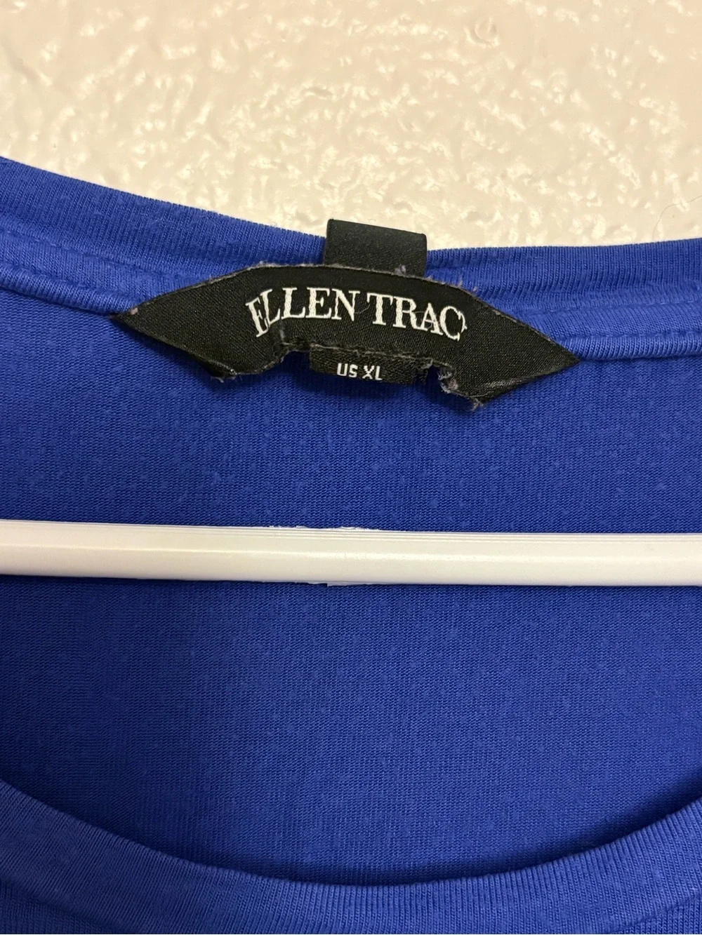 Ellen Tracy Women’s XL Cobalt Blue High Low Tunic Top Short Sleeve